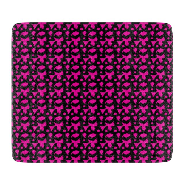 Abstraktes rosa Muster Schneidebrett (Vorderseite)