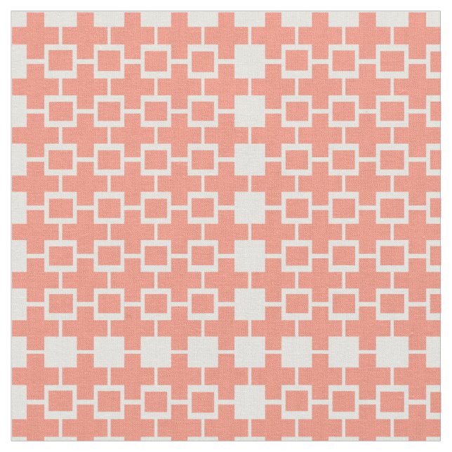 Abstraktes rosa Peach Cube Square Stoff (Nahaufnahme)