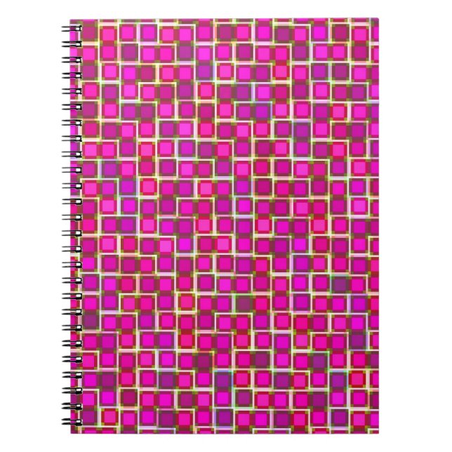 Abstraktes rosa Quadrat-Muster Notizblock (Vorderseite)