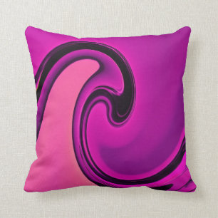 Abstraktes rosa schwarzes kissen