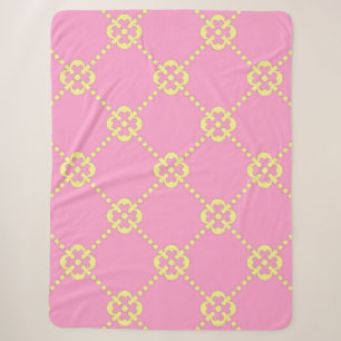 Abstraktes rosa und gelbes Muster Sherpadecke