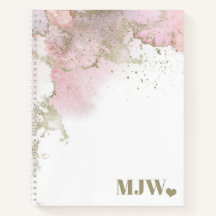 Abstraktes rosa und goldenes Monogramm