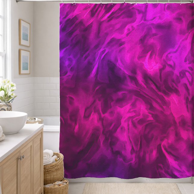 Abstraktes Rosa und Lila Design Duschvorhang (Von Creator hochgeladen)