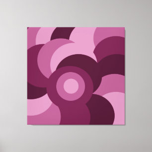 Abstraktes rosa und lila Kreismuster Leinwanddruck