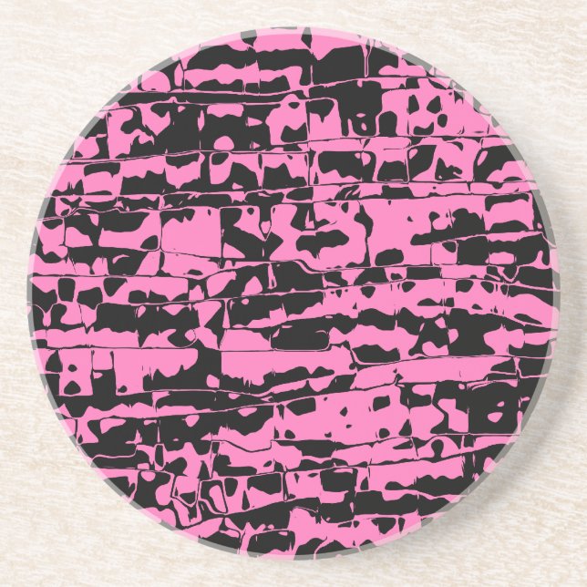 Abstraktes Rosa und Schwarz Untersetzer (Vorne)
