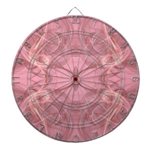 Abstraktes Rosa und Weiß Fraktal-Dart-Board Dartscheibe