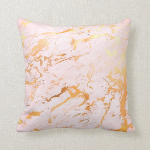 Abstraktes Rosen-Goldrosa-Girly Marmorpastell Kissen
