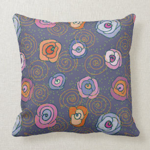 Abstraktes Rosenfeldmuster Kissen