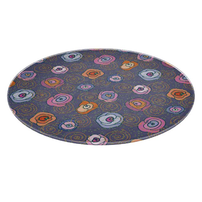 Abstraktes Rosenfeldmuster Schneidebrett (Ecke)