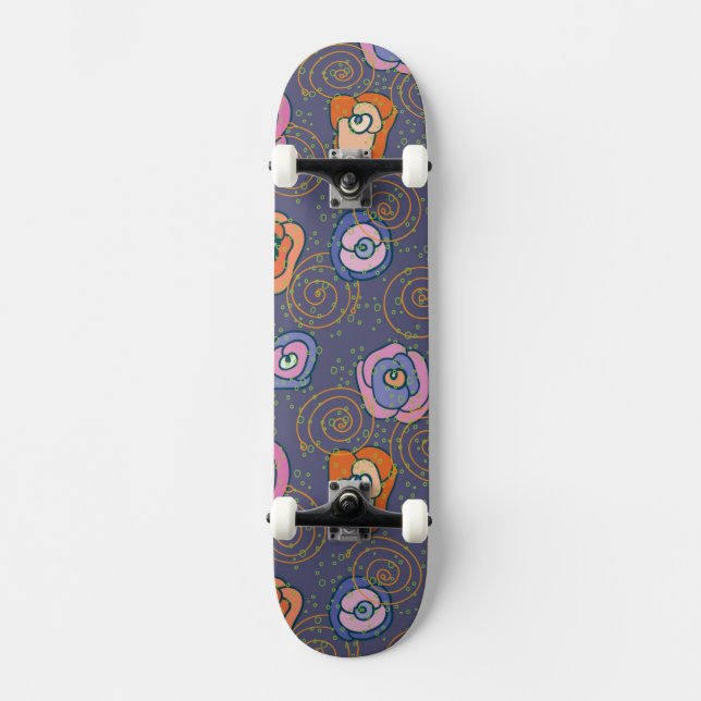 Abstraktes Rosenfeldmuster Skateboard (Vorderseite)
