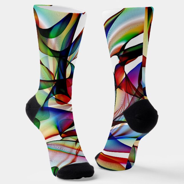 Abstraktes Rot-Blau-Socken-Design Socken (Gewinkelt)