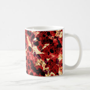 Abstraktes, rot-gelbes Farbmuster für die Blume Kaffeetasse
