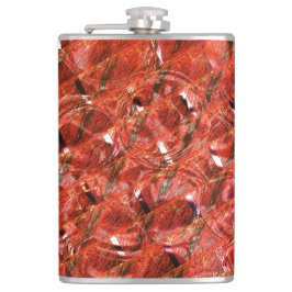 Abstraktes Rot mit Flecken und gekröntem Stil Flachmann