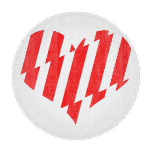 Abstraktes Rot n Weiße Streifen Herzstück Schneidebrett