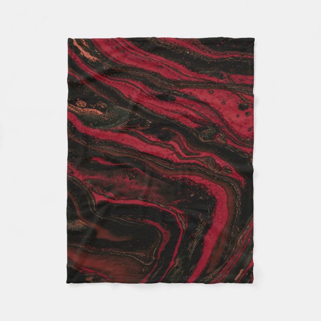Abstraktes Rot-Schwarz-Bild Fleecedecke (Vorderseite)