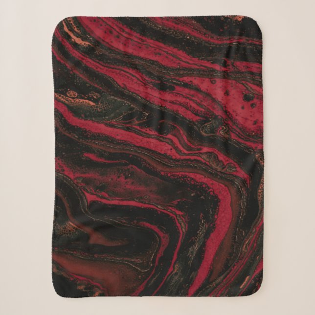 Abstraktes Rot-Schwarz-Bild Sherpadecke (Vorderseite)