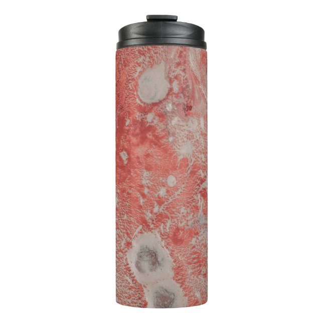 Abstraktes Rot-Weiß-Bild Thermosbecher (Vorderseite)