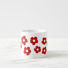 Abstraktes rotes Blumenmuster Espresso-Tasse Espressotasse