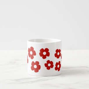 Abstraktes rotes Blumenmuster Espresso-Tasse Espressotasse