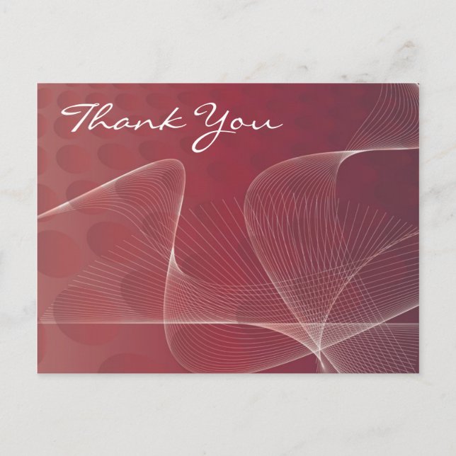 abstraktes rotes Dankeschön Postkarte (Vorderseite)