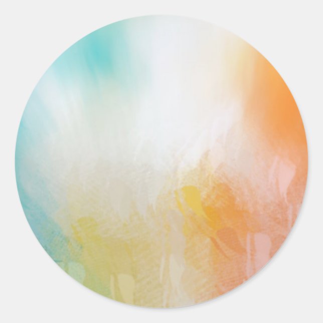 Abstraktes rotes gelbes orangefarbenes blaues Temp Runder Aufkleber (Vorderseite)