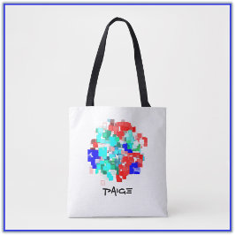 Abstraktes Rotes Grün und Aqua Tasche