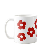 Abstraktes rotes handgezeichnetes Blumenmuster-Tas