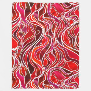 Abstraktes Rotes Hartglas Fleecedecke