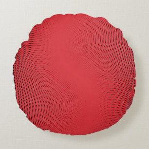 Abstraktes rotes Monochrome-Halbtonmuster. Weichku Rundes Kissen
