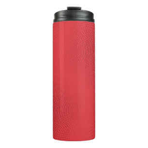 Abstraktes rotes monochromes Halbtonmuster. Sanfte Thermosbecher