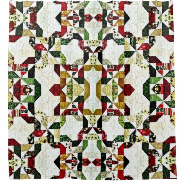 abstraktes rotes Muster Duschvorhang (Vorderseite)