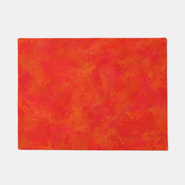 Abstraktes rotes Orangenmuster Fußmatte (Vorderseite)