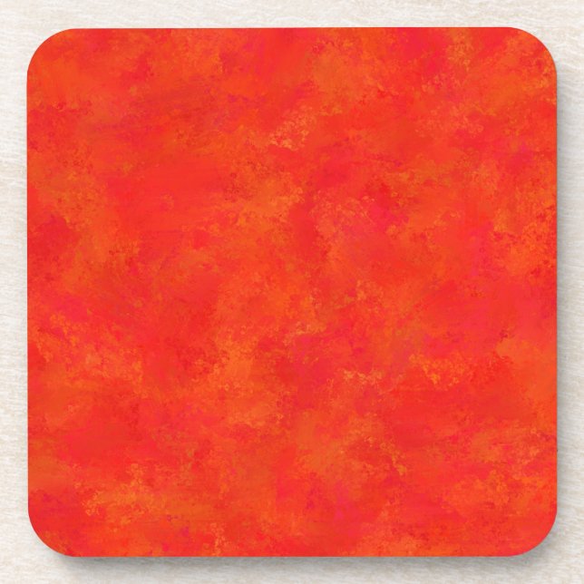 Abstraktes rotes Orangenmuster Getränkeuntersetzer (Vorderseite)