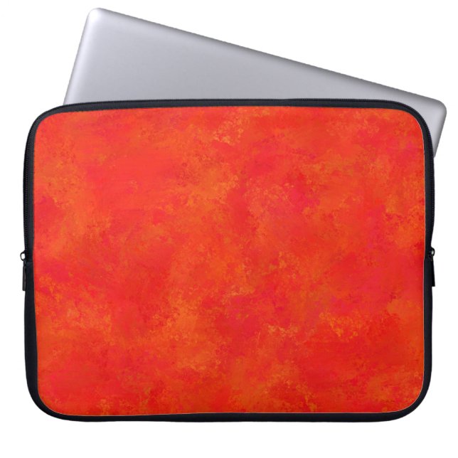 Abstraktes rotes Orangenmuster Laptopschutzhülle (Vorderseite)