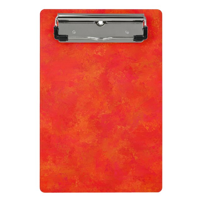 Abstraktes rotes Orangenmuster Mini Klemmbrett (Vorderseite)