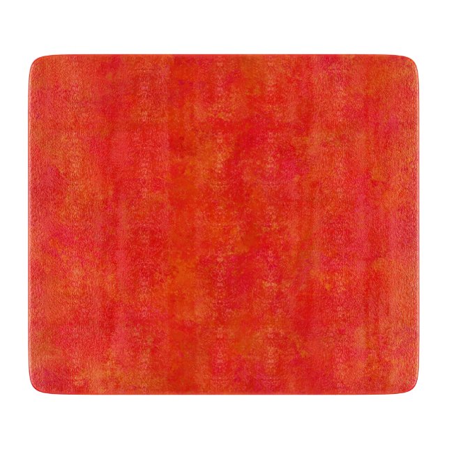Abstraktes rotes Orangenmuster Schneidebrett (Vorderseite)