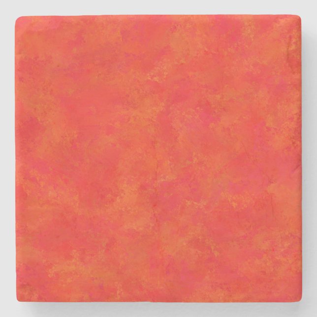 Abstraktes rotes Orangenmuster Steinuntersetzer (Vorderseite)