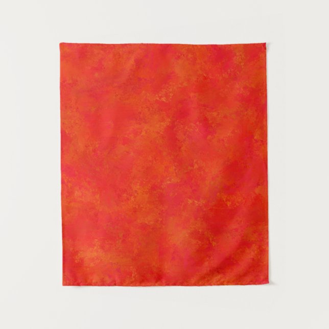 Abstraktes rotes Orangenmuster Wandteppich (Vorderseite)