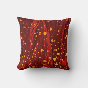 ABSTRAKTES ROTES PAPIER MIT GOLDSPLASHEN KISSEN