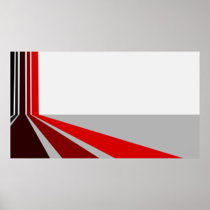 Abstraktes rotes schwarzes Design Poster