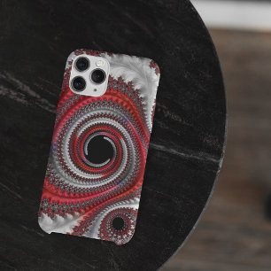 Abstraktes Rotes Schwarzes Gradient Spiral Fraktal Case-Mate iPhone 14 Pro Hülle