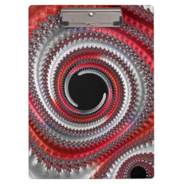 Abstraktes Rotes Schwarzes Gradient Spiral Fraktal Klemmbrett