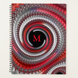 Abstraktes Rotes Schwarzes Gradient Spiral Fraktal Planer