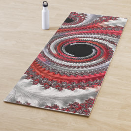Abstraktes Rotes Schwarzes Gradient Spiral Fraktal Yogamatte