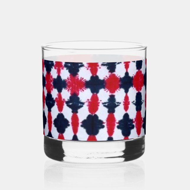 Abstraktes Rotes Schwarzes, Modernes Rock Glass Whiskyglas (Vorderseite)
