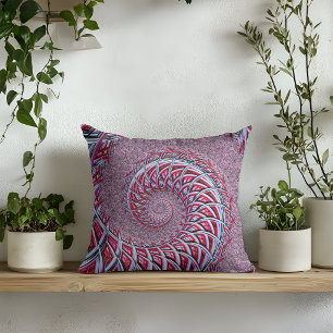 Abstraktes rotes Spiral-Fraktal Kissen