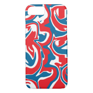 Abstraktes, rotes und blaues Muster Case-Mate iPhone Hülle