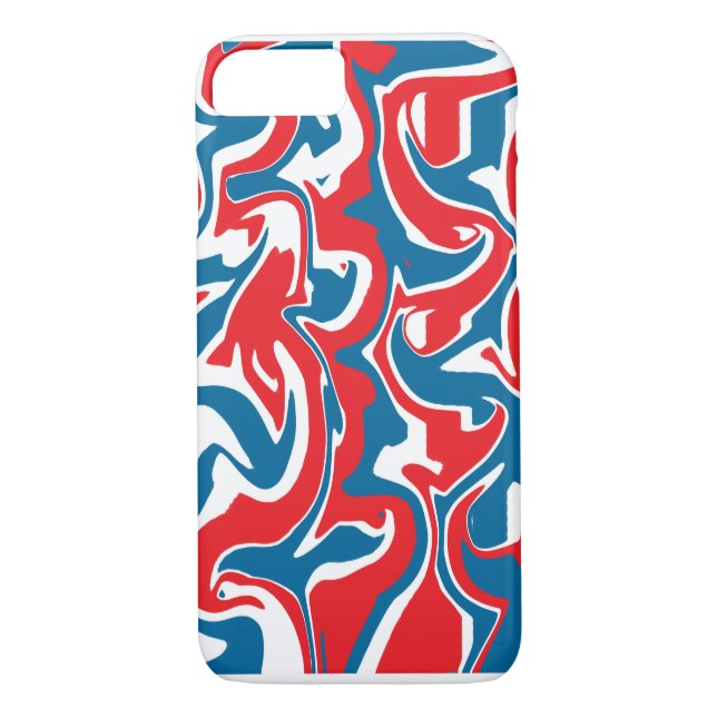 Abstraktes, rotes und blaues Muster Case-Mate iPhone Hülle (Rückseite)