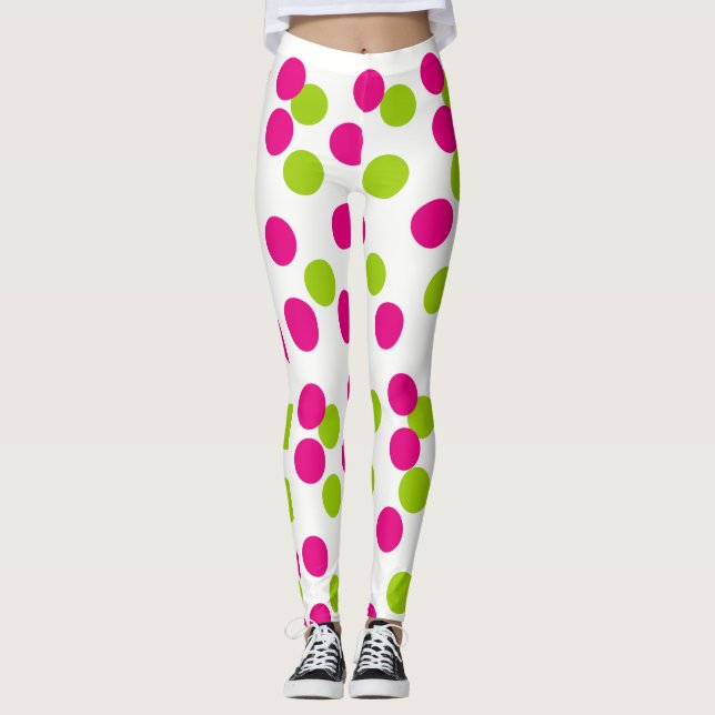 Abstraktes rotes und blaues Muster mit Linien und  Leggings (Vorderseite)