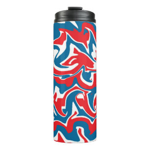 Abstraktes, rotes und blaues Muster Thermosbecher